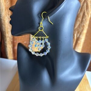 Chic Gold and Crystal Drop Earrings